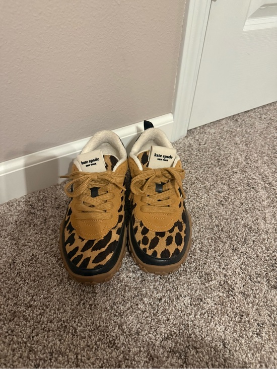 kate spade Shoes - kate spade Leopard Print Sneakers in Tan and Black
